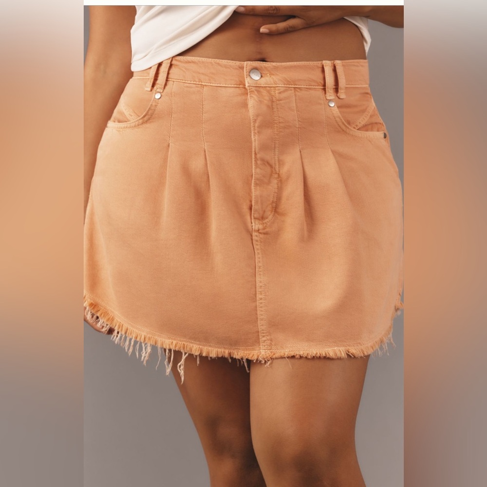 ✨ Anthropologie Pleated Micro Denim Skirt Sz 20W - Picture 6 of 10